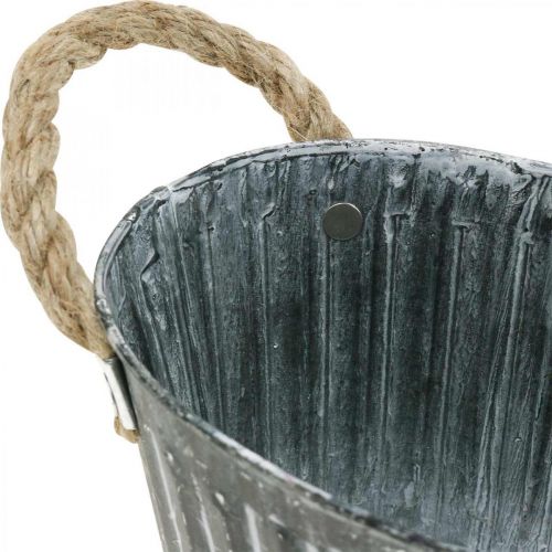 Floristik24 Taça de metal para plantas, taça de flores para plantar, taça decorativa com pegas L22,5 cm
