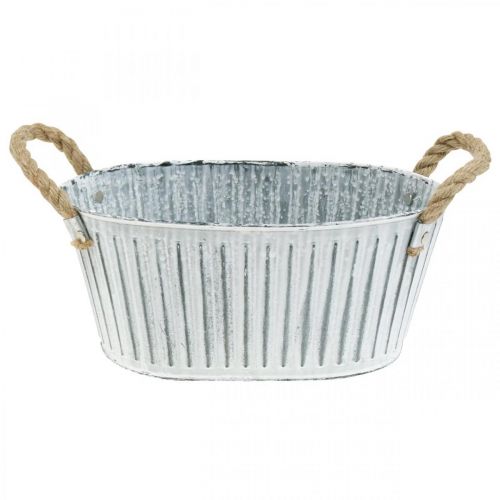 Floristik24 Plantador com asas, floreira em metal, taça decorativa para plantar L28cm
