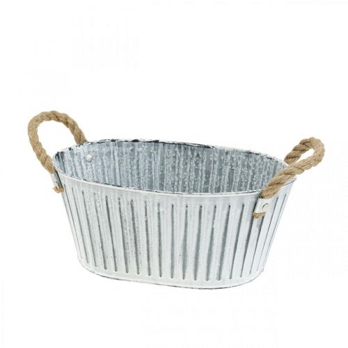 Floristik24 Plantador com asas, floreira em metal, taça decorativa para plantar L28cm
