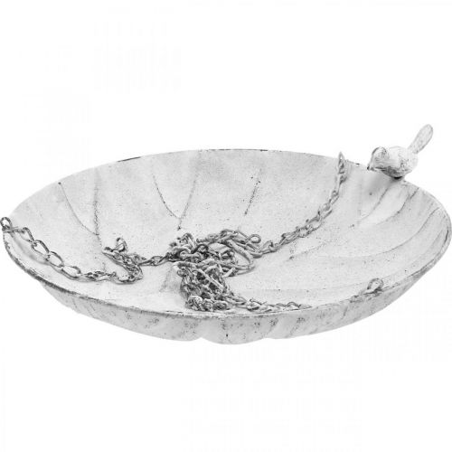 Itens Tigela decorativa para pendurar cesta de flores metal branco L62cm Ø31cm