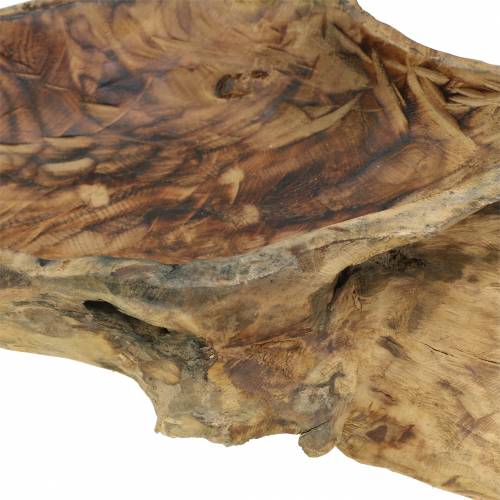 Floristik24 Tigela de madeira Burl com chamas 70cm x 27cm Alt.12cm