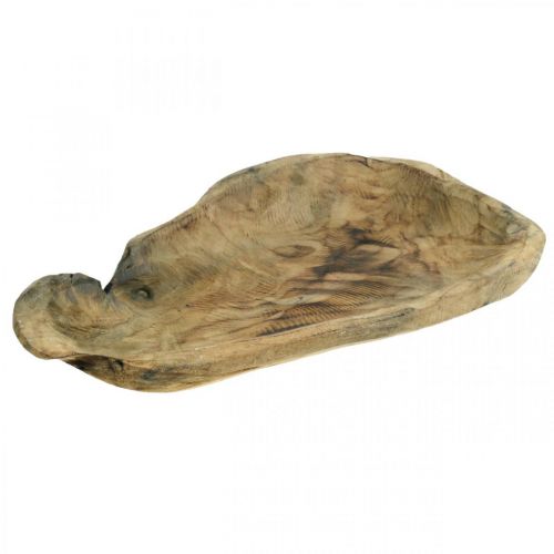 Tigela decorativa em madeira Paulownia, decoração de mesa, floreira C 34 cm Alt 5 cm