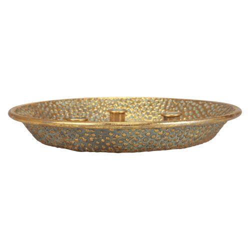 Prato de vela em metal antigo castiçal dourado Ø32cm