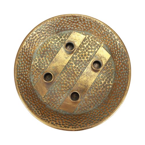 Floristik24 Prato de vela em metal antigo castiçal dourado Ø32cm
