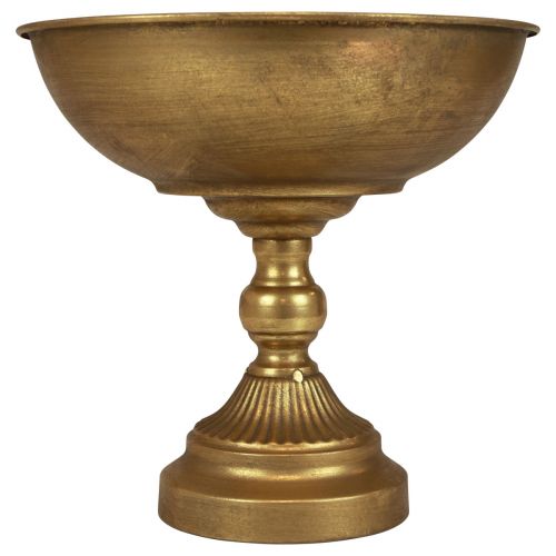Floristik24 Tigela com pé tigela decorativa de metal ouro Ø25,5cm Alt.24cm