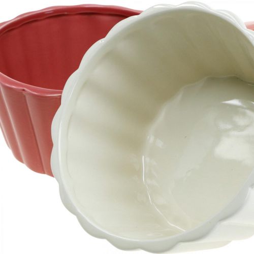 Floristik24 Bolo de anel de vaso de planta, assadeira de tigela de flores, decoração de cerâmica H8cm Ø15.5cm 3pcs