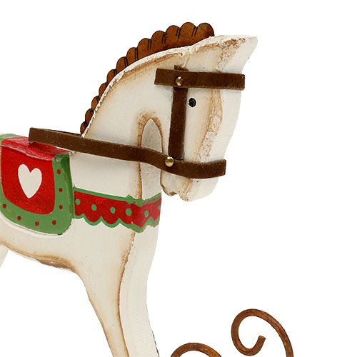 Floristik24 Cavalo de balanço feito de madeira C16cm Alt13cm