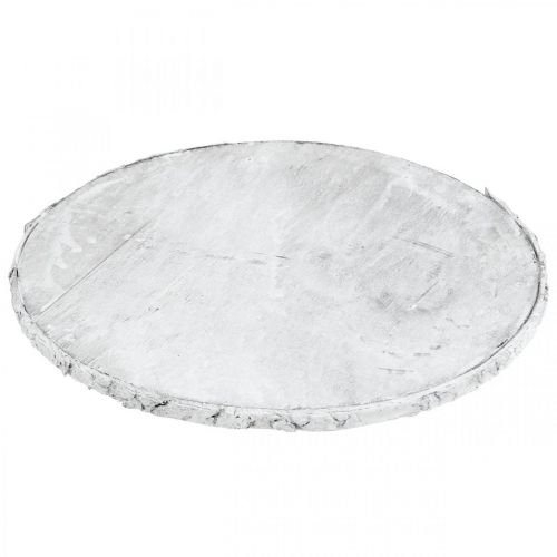 Decoração de mesa vintage disco de madeira deco madeira compensada branca Ø25cm