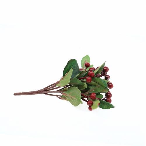 Floristik24 Arbusto de baga falso artificialmente vermelho com 7 ramos