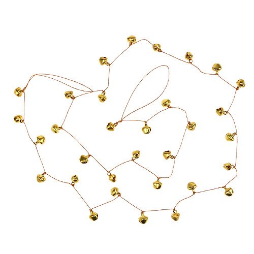 Floristik24 Corrente de sino ouro Ø1cm C130cm