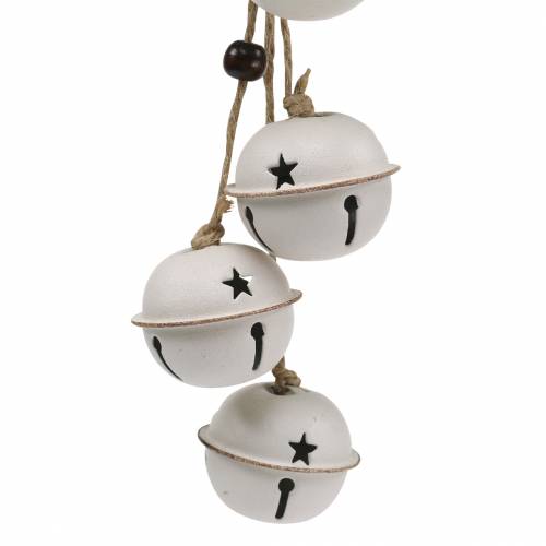Floristik24 Sinos com estrela na fita para pendurar Branco L30cm 2pcs