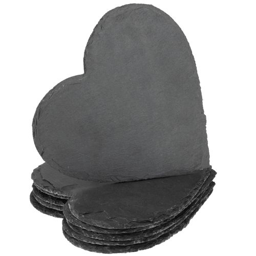Floristik24 Decoração de coração de ardósia, prato de ardósia de 20 cm, 5 peças