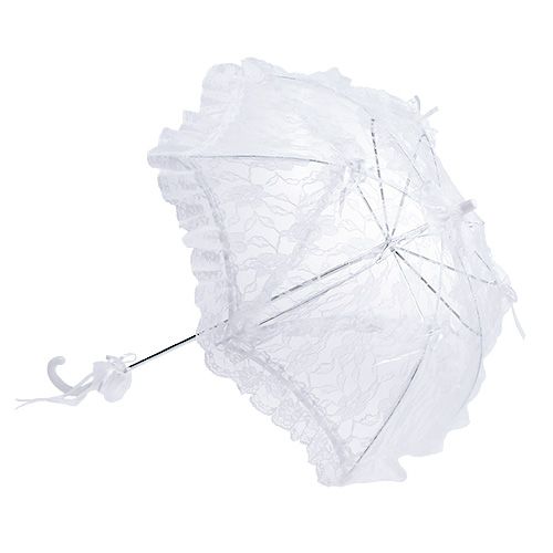 Floristik24 Guarda-chuva com renda branca Ø60cm C80,5cm