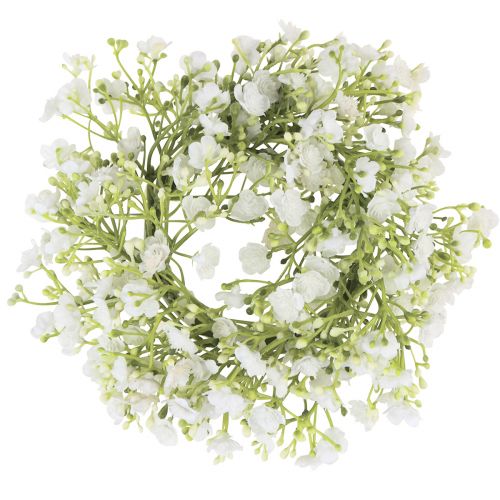 Floristik24 Guirlanda Gypsophila Pequena Coroa de Flores Artificiais Ø18cm