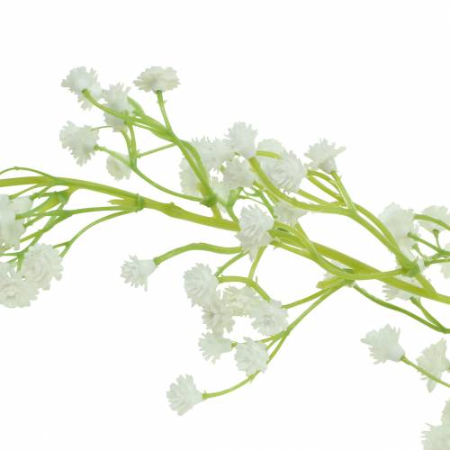 Floristik24 Decoração de casamento gypsophila guirlanda com ilhós brancos 180cm