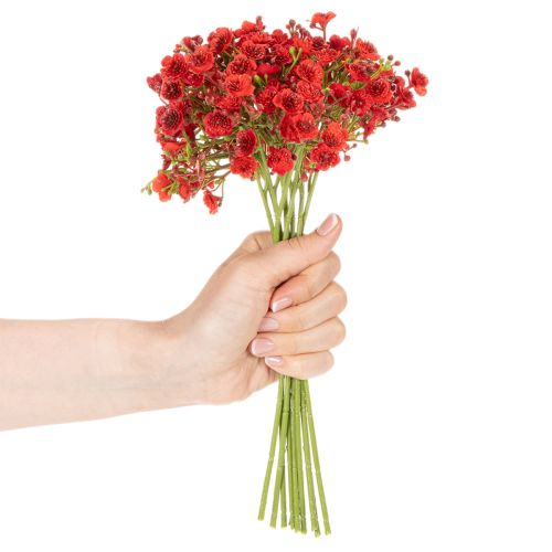 Buquê de flores artificiais de gypsophila vermelha, 30 cm, 10 peças, para decoração. | Floristik24.pt
