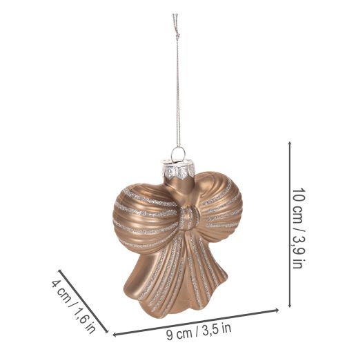 Enfeites de Natal de vidro, laço para pendurar, 10 cm, 2 peças | Floristik24.pt