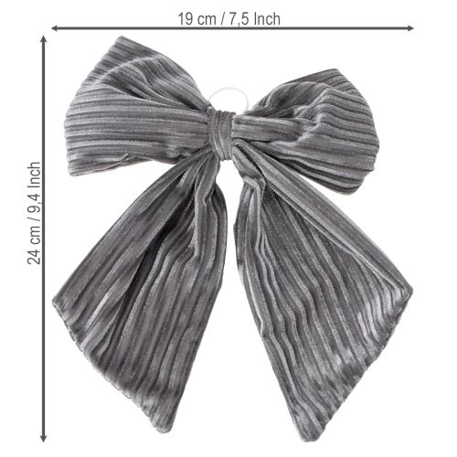 Laço decorativo para pendurar, laço de Natal, veludo canelado, 24 cm, 2 peças | Floristik24.pt