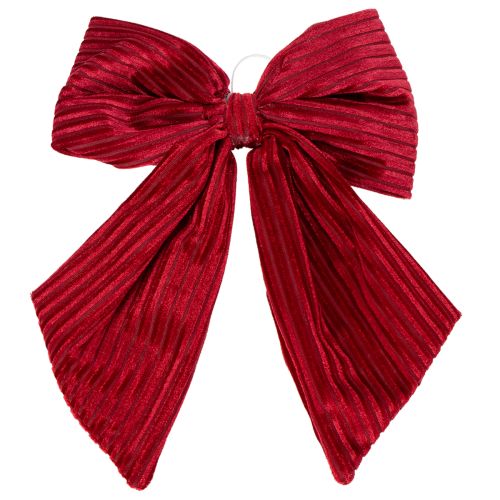 Laço de veludo cotelê vermelho para pendurar decorações de Natal, 24 cm, 2 peças | Floristik24.pt