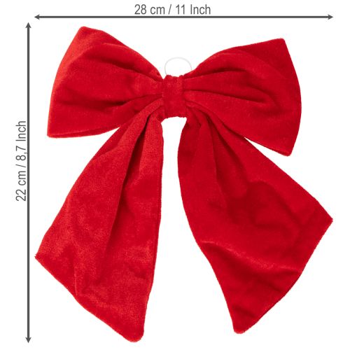 Laço decorativo vermelho para decoração de Natal, 28 cm, 3 peças | Floristik24.pt