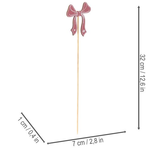 Enfeites decorativos em forma de laço com flores, 32 cm, pacote com 12 unidades. | Floristik24.pt