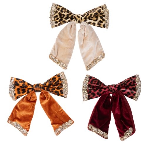 Laço decorativo com estampa animal de leopardo, 20 cm, conjunto com 3 peças. comprar | Floristik24.pt