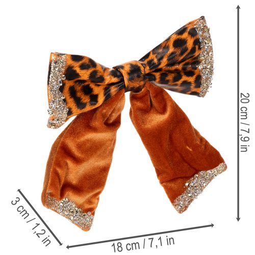 Laço decorativo com estampa animal de leopardo, 20 cm, conjunto com 3 peças. | Floristik24.pt