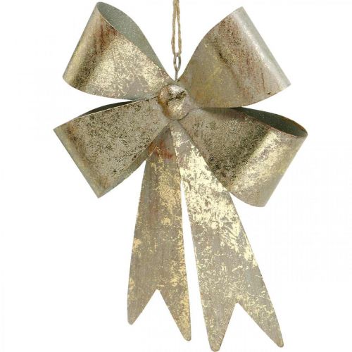 Floristik24 Arco para pendurar, decorações para árvores de Natal, decoração de metal dourado, aparência antiga Alt.23cm L16cm