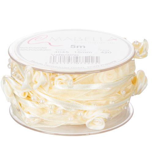 Itens Fita Valentino creme 15mm 5m