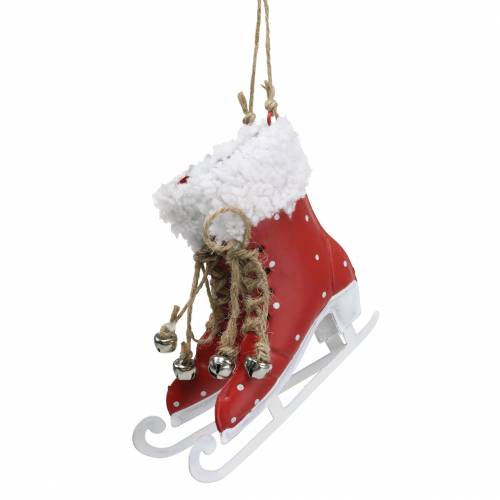 Floristik24 Decorações de árvore de Natal patins de gelo para pendurar vermelho, branco 10,5 × 10cm