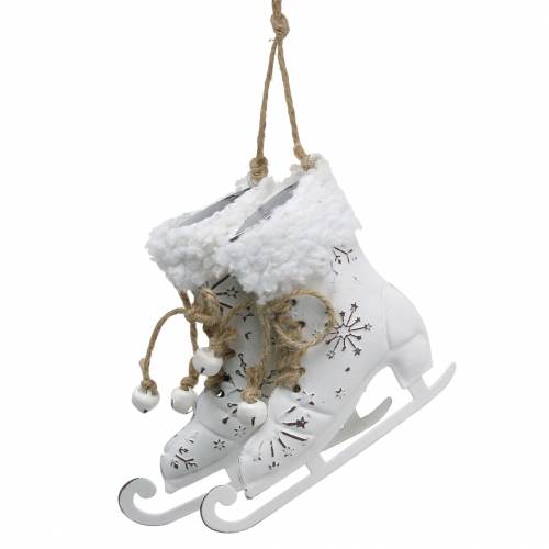 Floristik24 Patins de gelo pendurados branco, prata 11 × 10cm