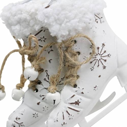 Floristik24 Patins de gelo pendurados branco, prata 11 × 10cm
