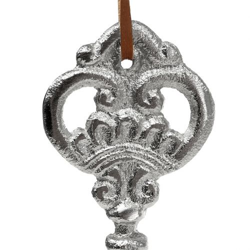 Floristik24 Chave de prata para pendurar 15,5 cm 2 unidades