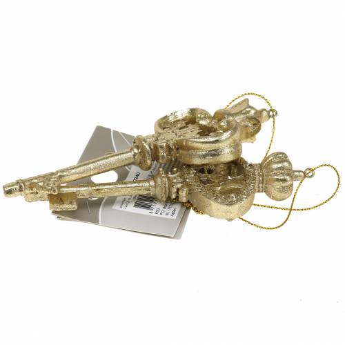 Floristik24 Chave de decoração da árvore de Natal com ouro de mica 13cm 2 unidades