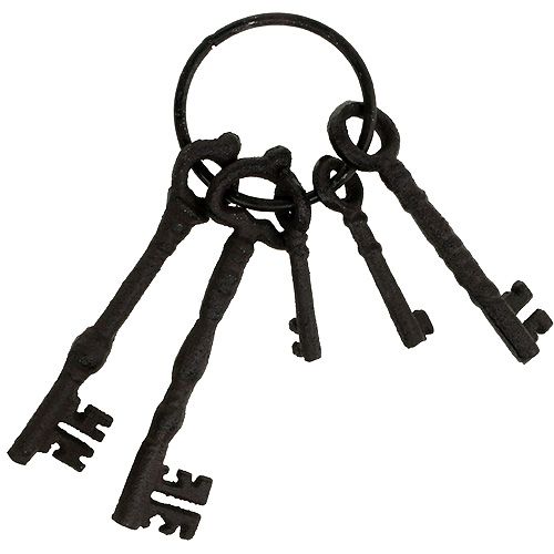 Floristik24 Porta-chaves com anel de metal marrom 7cm - 15,5cm