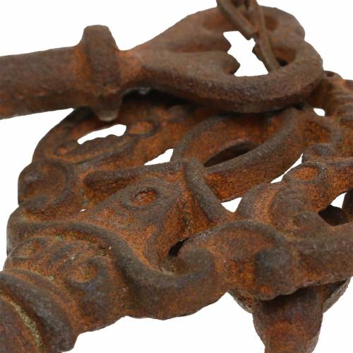 Floristik24 Chaveiro 5 chaves decorativas ferro fundido ferrugem 36cm
