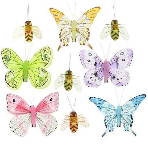 Itens Borboleta, abelha deco no clipe 4cm - 8cm 9uds