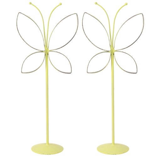 Itens Suporte decorativo de metal borboleta verde ouro Alt.29cm 2 unidades