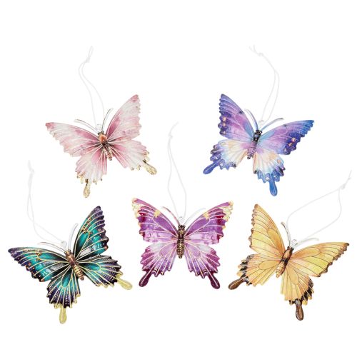 Floristik24 Pingente decorativo de borboleta para decorar ambientes com estilo, 8 cm, conjunto de 5 peças