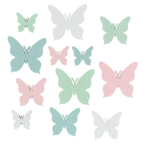 Floristik24 Borboleta 3 cm - 5,5 cm mistura pastel 36pcs