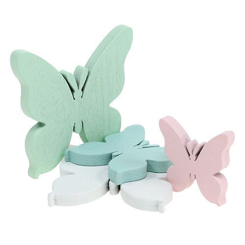 Floristik24 Borboleta 3 cm - 5,5 cm mistura pastel 36pcs