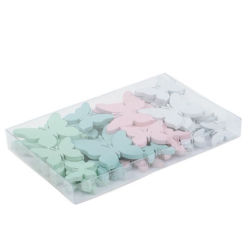 Floristik24 Borboleta 3 cm - 5,5 cm mistura pastel 36pcs