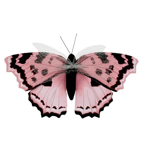 Borboleta rosa 20cm em fio 2pcs