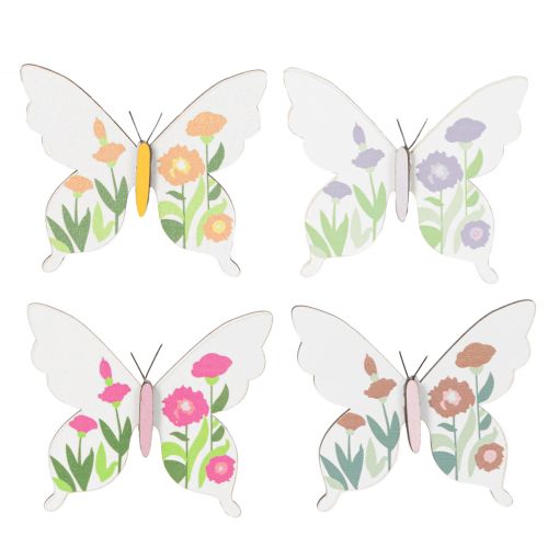 Itens Estacas em formato de borboleta, ideais para decorar o jardim ou vasos de flores, 29 cm, 12 unidades.