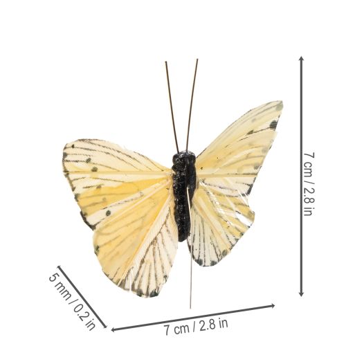 Itens Borboletas decorativas em arame para decoração de mesa colorida, 7 cm, 12 peças
