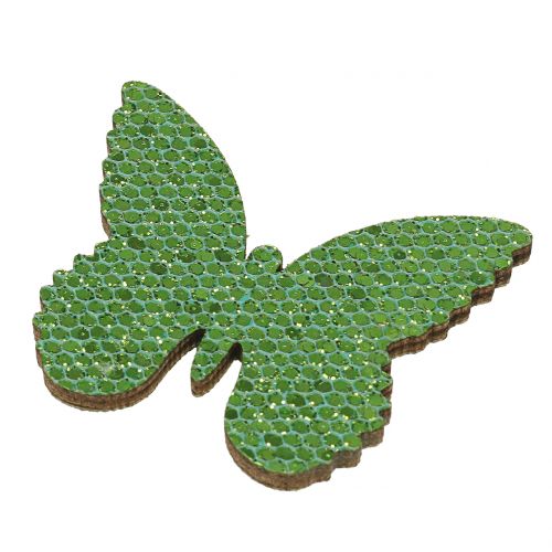 Itens Polvilhe decoração borboleta glitter verde 5/4 / 3cm 24pcs