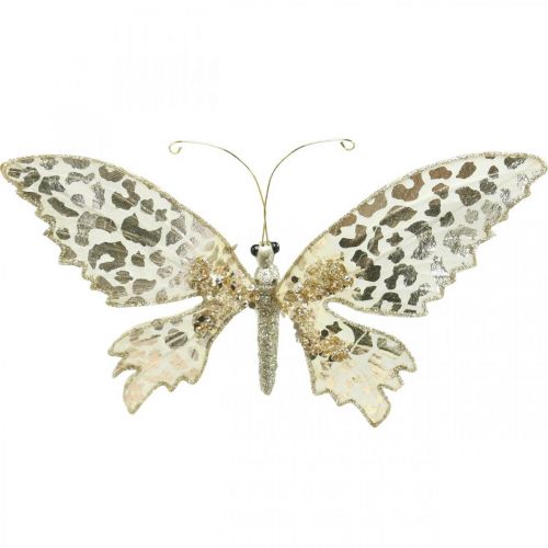 Floristik24 Borboleta para prender, decoração de árvore, Advento, decoração de casamento, clipe de decoração L16cm L13cm