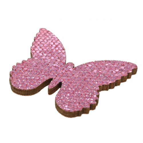 Itens Polvilhe decoração borboleta rosa glitter 5/4 / 3cm 24pcs