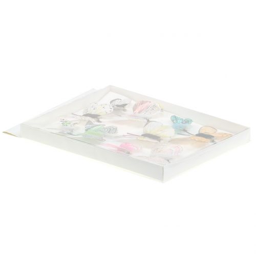 Floristik24 Borboleta decorativa em clipe classificado 5cm - 8cm 10 unidades
