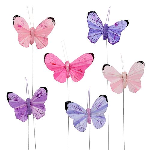 Floristik24 Bunda borboleta 5cm rosa-lilás. 24pcs